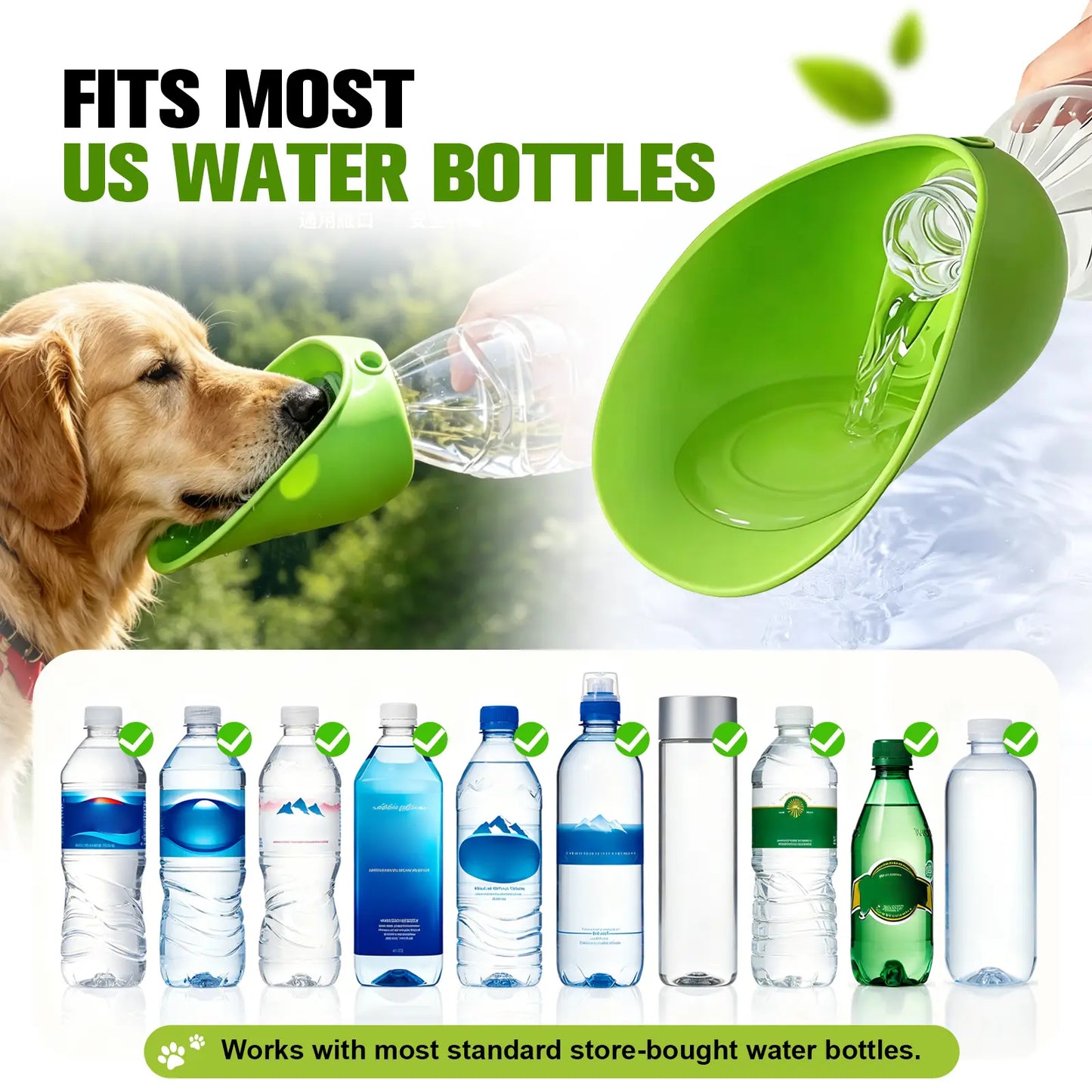 Portable Dog Water Bottle | Foldable Pet Water Bottle with Drinking- Dog Travel Water Dispenser, Dog Stuff Accessories Items, Walking and Hiking, Dealsforyoudays