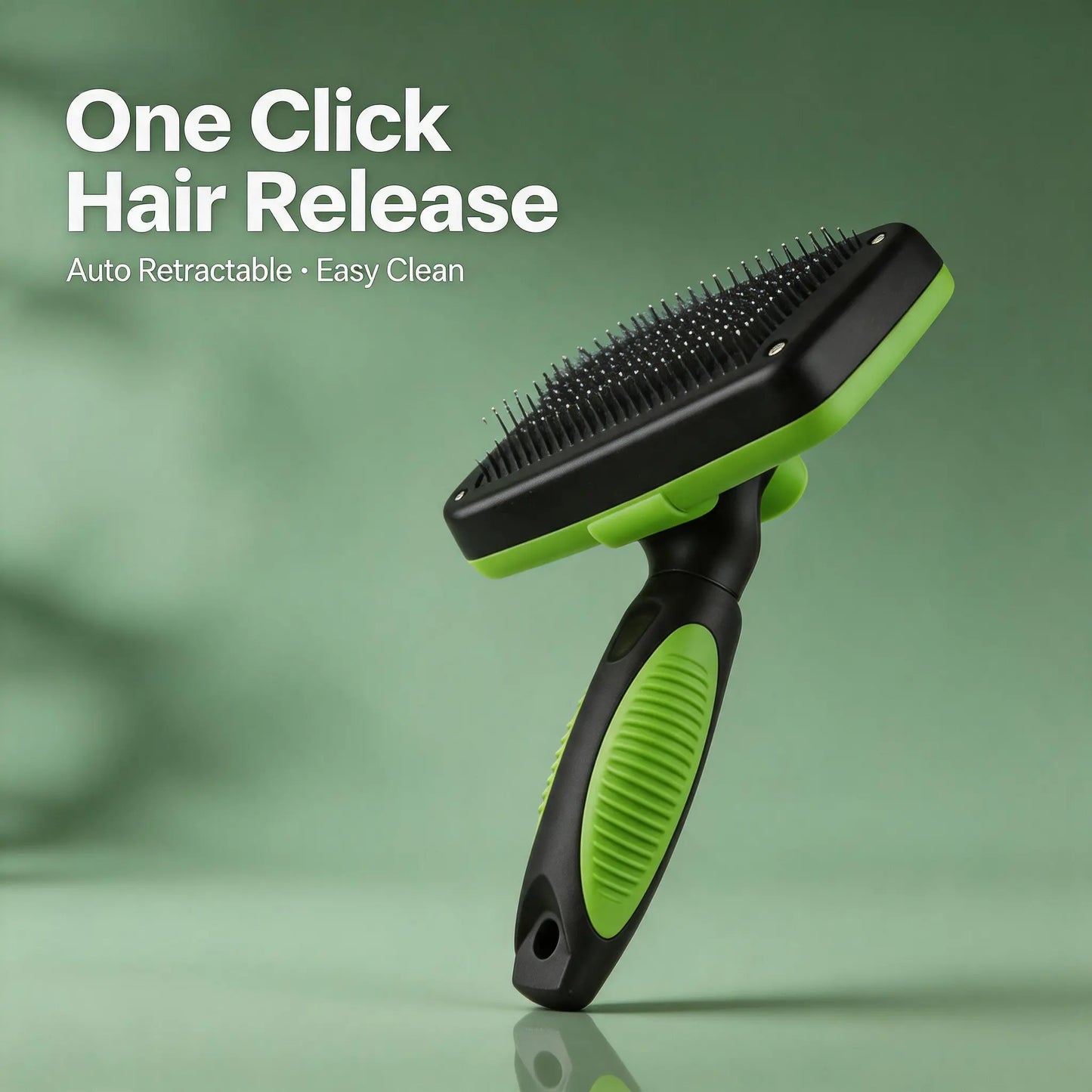 Self-Cleaning Pet Slicker Brush - 1-Click Release De-Shedding Tool with Soft Grip, Detachable Fur Grooming Brush Combs for Dogs & Cats, De-Shedding Combs
